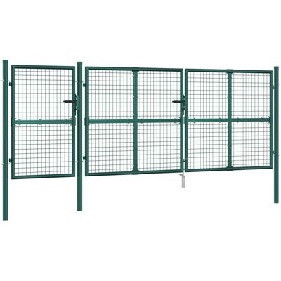 vidaXL Gartentor Grün 400x175 cm Verzinkter Stahl - Garden Gate vidaXL Gartentor Grün 400x175 cm Verzinkter Stahl - Garden Gate