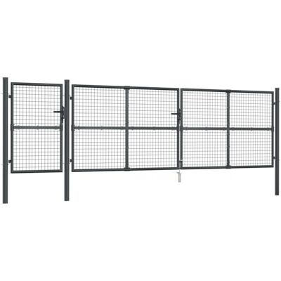 vidaXL Gartentor aus Stahlgitter Antrazit 500x175cm vidaXL Gartentor aus Stahlgitter Antrazit 500x175cm