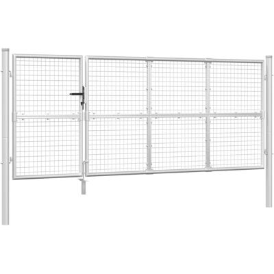 vidaXL Tuinpoort Zilverkleur 350x175 cm Gegalvaniseerd Staal vidaXL Tuinpoort Zilverkleur 350x175 cm Gegalvaniseerd Staal