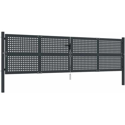 vidaXL Gartentor Stahl - Anthrazit 400x125 cm - Gartentor vidaXL Gartentor Stahl - Anthrazit 400x125 cm - Gartentor
