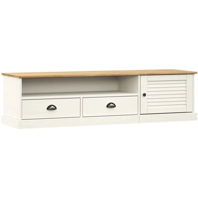 vidaXL Weiß VIGO Massives Kiefernholz TV-Schrank - 156x40x40cm vidaXL Weiß VIGO Massives Kiefernholz TV-Schrank - 156x40x40cm