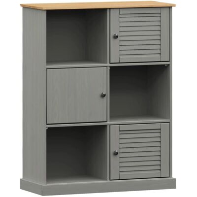 vidaXL VIGO Grau 90x35x114.5 cm Massives Kiefernholz Bücherregal - Bücherregal vidaXL VIGO Grau 90x35x114.5 cm Massives Kiefernholz Bücherregal - Bücherregal