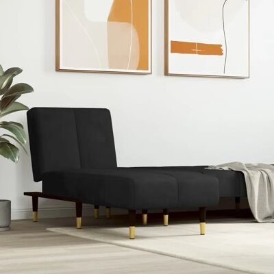 Maisonchic Schwarzer Samt Chaiselongue - Sofa Maisonchic Schwarzer Samt Chaiselongue - Sofa