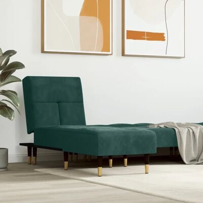 VidaXL Velourgrøn Sovesofa - Moderne Kompakt Møbler VidaXL Velourgrøn Sovesofa - Moderne Kompakt Møbler