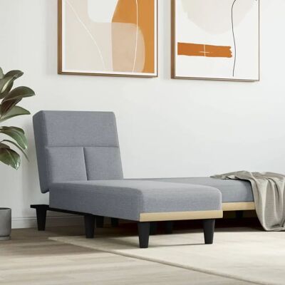 MAISONCHIC - Chaise Longue in Tessuto Grigio Chiaro - Sedia Relax MAISONCHIC - Chaise Longue in Tessuto Grigio Chiaro - Sedia Relax