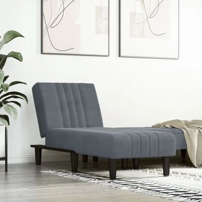 VIDAXL Maisonchic - Liege in Dunkelgrau Samtstoff - Sofa VIDAXL Maisonchic - Liege in Dunkelgrau Samtstoff - Sofa