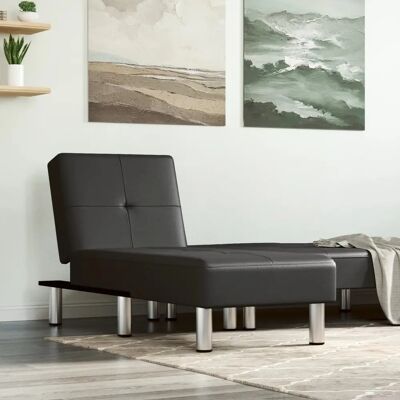 vidaXL Canapé-Lit en Simili Cuir Noir - Chaise Longue - Publicité vidaXL Canapé-Lit en Simili Cuir Noir - Chaise Longue - Publicité