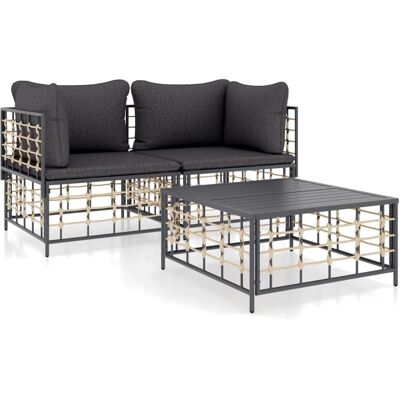 vidaXL Gartensofa-Set - Modular Antrazit Gartenmöbel vidaXL Gartensofa-Set - Modular Antrazit Gartenmöbel