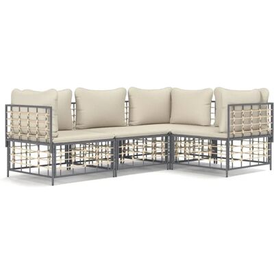 vidaXL Terrassensofa - Wetterfester Poly Rattan - Stabiler Stahlrahmen vidaXL Terrassensofa - Wetterfester Poly Rattan - Stabiler Stahlrahmen