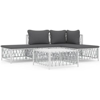 VidaXL Outdoor-Möbelset - Weiß - Modular 5-teilig VidaXL Outdoor-Möbelset - Weiß - Modular 5-teilig