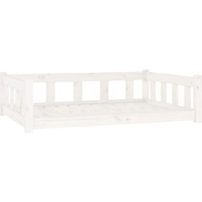 vidaXL Dog bed with 3 supporting sidewalls solid pinewood - 105.5 x 75.5 x 28 cm white (833258) vidaXL Dog bed with 3 supporting sidewalls solid pinewood - 105.5 x 75.5 x 28 cm white (833258)