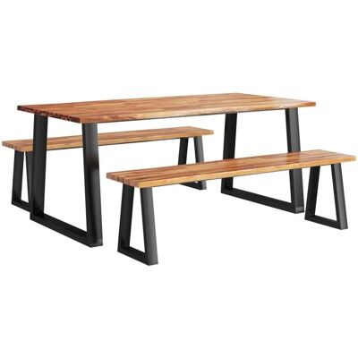 vidaXL Esszimmer-Set mit 3 Stühlen aus Massivholz Akazie - Esszimmer-Set vidaXL Esszimmer-Set mit 3 Stühlen aus Massivholz Akazie - Esszimmer-Set