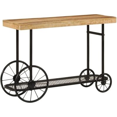 vidaXL Schwarzer Mango-Holz Konsolentisch - Beistelltisch vidaXL Schwarzer Mango-Holz Konsolentisch - Beistelltisch