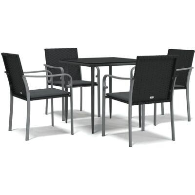 Maisonchic Gartentisch-Set - Schwarz - 80x80x74 cm Maisonchic Gartentisch-Set - Schwarz - 80x80x74 cm