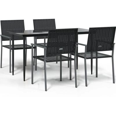 vidaXL Puutarhajuhlat - Polyrattan ja teräs, 5 osaa vidaXL Puutarhajuhlat - Polyrattan ja teräs, 5 osaa