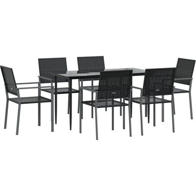 Set da pranzo da giardino Maisonchic 7 pezzi - Rattan sintetico resistente Set da pranzo da giardino Maisonchic 7 pezzi - Rattan sintetico resistente