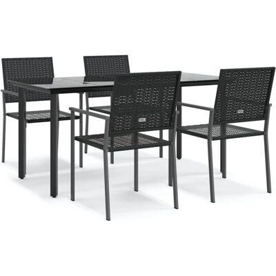 Maison Chic - Garden Dining Set - Weather-Resistant Rattan, Steel Maison Chic - Garden Dining Set - Weather-Resistant Rattan, Steel
