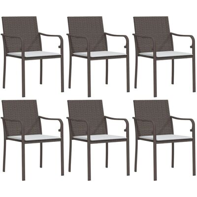 Silla de Exterior VidaXL - Ratán Sintético Resistente - Pack de 6 Silla de Exterior VidaXL - Ratán Sintético Resistente - Pack de 6