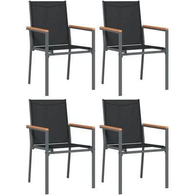 vidaXL Gartensessel Outdoor Schwarz Textilene - Gartenstühle vidaXL Gartensessel Outdoor Schwarz Textilene - Gartenstühle