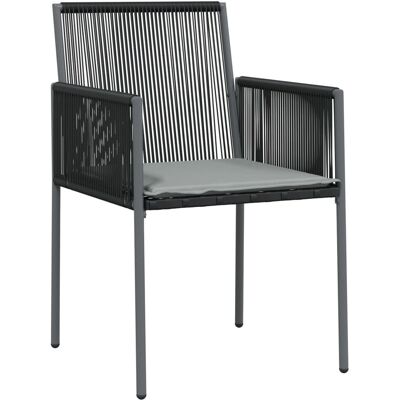 vidaXL 6 Stück Gartensessel mit Kissen - Schwarz vidaXL 6 Stück Gartensessel mit Kissen - Schwarz