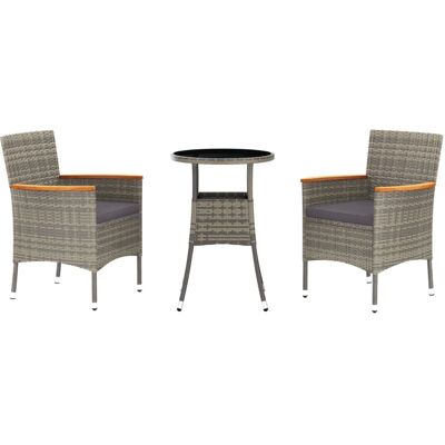 vidaXL Gartentisch-Set - Polyrattan, Stahl, 3-teilig vidaXL Gartentisch-Set - Polyrattan, Stahl, 3-teilig