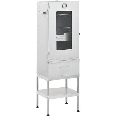Fumoir barbecue vidaXL avec table - Argent - Fumoir barbecue Fumoir barbecue vidaXL avec table - Argent - Fumoir barbecue