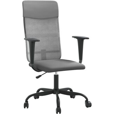 vidaXL 353014 Graue Drehstuhl mit verstellbarer Höhe Mesh-Gewebe und Kunstleder vidaXL 353014 Graue Drehstuhl mit verstellbarer Höhe Mesh-Gewebe und Kunstleder