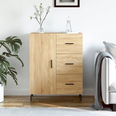 vidaXL Sonoma Eiche Schwarzer Sideboard - Aufbewahrung, Schrank vidaXL Sonoma Eiche Schwarzer Sideboard - Aufbewahrung, Schrank