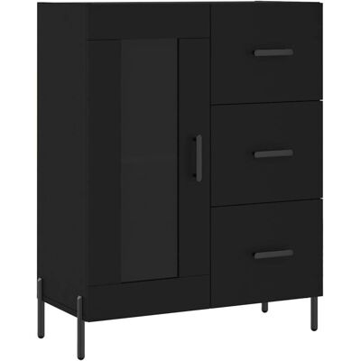 vidaXL Buffet Noir - 3 Tiroirs, 2 Compartiments, 69.5x34x90 cm - Publicité vidaXL Buffet Noir - 3 Tiroirs, 2 Compartiments, 69.5x34x90 cm - Publicité