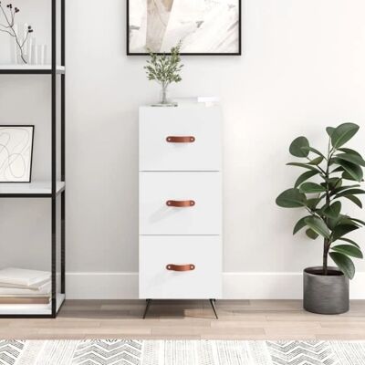 vidaXL Skab med højglans hvid 34,5x34x90 cm finerplade - Skab vidaXL Skab med højglans hvid 34,5x34x90 cm finerplade - Skab