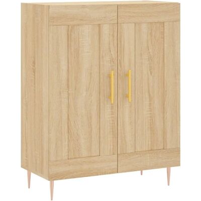 vidaXL Sonoma Eichen Sideboard - Stauraumschrank, Weiß - Sideboard, Wohnzimmermöbel vidaXL Sonoma Eichen Sideboard - Stauraumschrank, Weiß - Sideboard, Wohnzimmermöbel