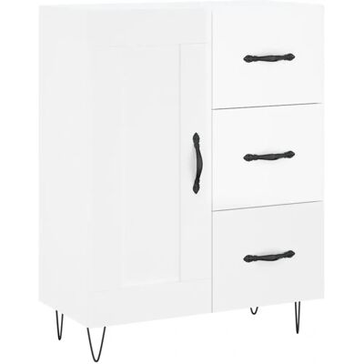 Aparador de madera contrachapada blanco brillante vidaXL - Aparador Aparador de madera contrachapada blanco brillante vidaXL - Aparador