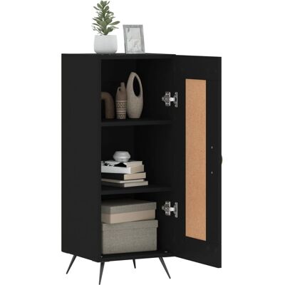 vidaXL Musta sivupöytä 34,5x34x90 cm Engineered Wood vidaXL Musta sivupöytä 34,5x34x90 cm Engineered Wood