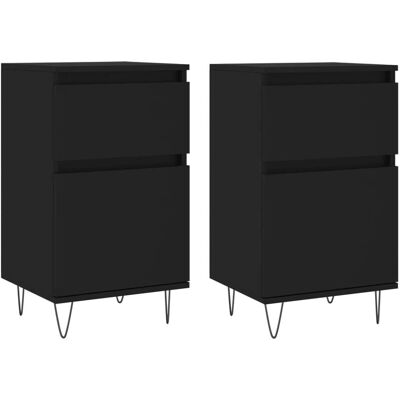 vidaXL 831151 Schwarzes Holz 2 Stück Sideboard - Sideboard vidaXL 831151 Schwarzes Holz 2 Stück Sideboard - Sideboard