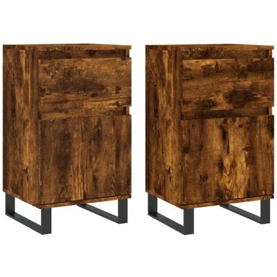 vidaXL Gerookte Eik 2-delige Sideboards - Sideboard vidaXL Gerookte Eik 2-delige Sideboards - Sideboard