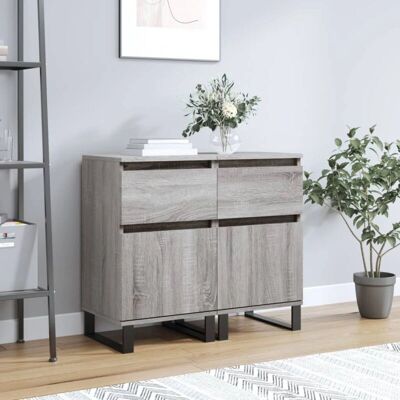 vidaXL Grijs Sonoma 2-delige Sideboards - Opbergkast vidaXL Grijs Sonoma 2-delige Sideboards - Opbergkast