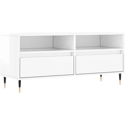 vidaXL Hochglänzender weißer TV-Schrank aus Engineering Holz vidaXL Hochglänzender weißer TV-Schrank aus Engineering Holz