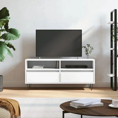 vidaXL TV-Schrank Weiß 100x34,5x44,5 cm Holzwerkstoff - TV Schrank vidaXL TV-Schrank Weiß 100x34,5x44,5 cm Holzwerkstoff - TV Schrank