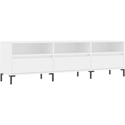 vidaXL Witte TV Kast 150x30x44.5 cm Gestructureerd Hout - TV Meubel vidaXL Witte TV Kast 150x30x44.5 cm Gestructureerd Hout - TV Meubel