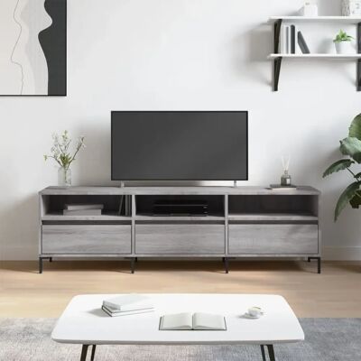 vidaXL Graues Sonoma TV-Schrank - 150x30x44,5 cm - Engineered Wood vidaXL Graues Sonoma TV-Schrank - 150x30x44,5 cm - Engineered Wood