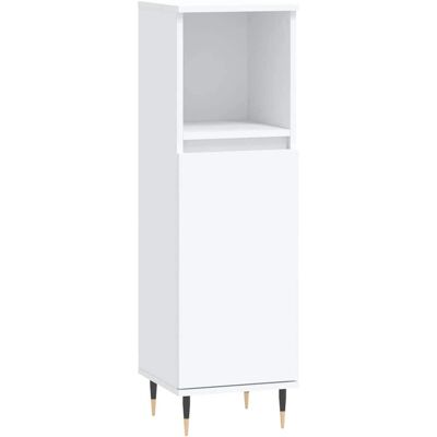 Maisonchic - Badeværelse Skab, Møbel til badeværelse i ingeniørtræ hvid 30x30x100 cm - Badeværelse Skab Maisonchic - Badeværelse Skab, Møbel til badeværelse i ingeniørtræ hvid 30x30x100 cm - Badeværelse Skab