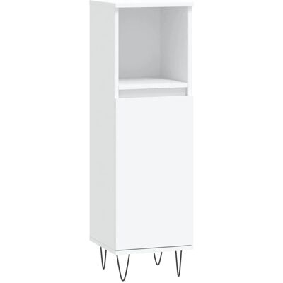 vidaXL Badeværelsesmøbel-Set - Ingejnørtræ, Hvid, 30x30x100 cm vidaXL Badeværelsesmøbel-Set - Ingejnørtræ, Hvid, 30x30x100 cm