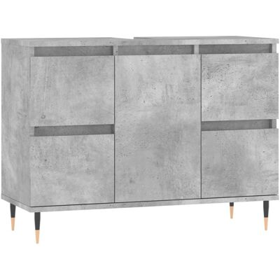 vidaXL Bathroom Furniture Set - Grey - Bathroom Furniture Set vidaXL Bathroom Furniture Set - Grey - Bathroom Furniture Set