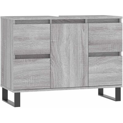 vidaXL Badeværelsesskab grå Sonoma 80x33x60 cm - Badeværelsesmøbel vidaXL Badeværelsesskab grå Sonoma 80x33x60 cm - Badeværelsesmøbel