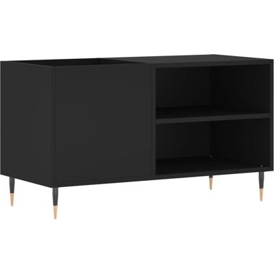 vidaXL Recordkast - Engineeringhouten - 85x38x48 cm - Zwart - Opbergmeubel vidaXL Recordkast - Engineeringhouten - 85x38x48 cm - Zwart - Opbergmeubel