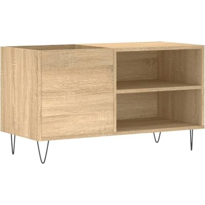 vidaXL Sonoma Eikenhouten Recordkast - Vinyl Opbergmeubel vidaXL Sonoma Eikenhouten Recordkast - Vinyl Opbergmeubel