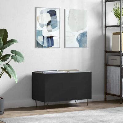 vidaXL Schwarzes Record Cabinet - 74,5x38x48 cm Vinyl Aufbewahrungsmöbel vidaXL Schwarzes Record Cabinet - 74,5x38x48 cm Vinyl Aufbewahrungsmöbel