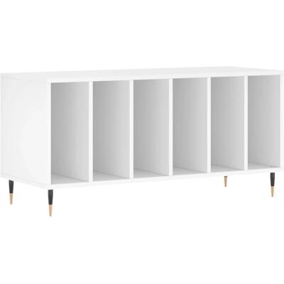 vidaXL Recordkast - Gestructureerd Hout - Wit - Vinyl vidaXL Recordkast - Gestructureerd Hout - Wit - Vinyl