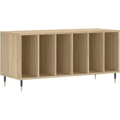 vidaXL Sonoma Eiken Platenkast - Vinylopslag - Wit Hoogglans vidaXL Sonoma Eiken Platenkast - Vinylopslag - Wit Hoogglans