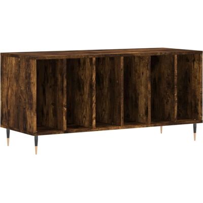 vidaXL Smoked Oak Record Cabinet - Vinyl Storage Furniture vidaXL Smoked Oak Record Cabinet - Vinyl Storage Furniture
